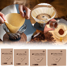 Load image into Gallery viewer, 50/100Pcs Unbleached Wooden V-Shaped Coffee Filter Paper Hand Drip Paper Coffee Brewer Coffee Filter Bag Coffee Maker Accessories

