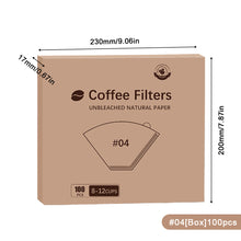 Load image into Gallery viewer, 50/100Pcs Unbleached Wooden V-Shaped Coffee Filter Paper Hand Drip Paper Coffee Brewer Coffee Filter Bag Coffee Maker Accessories
