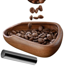 Load image into Gallery viewer, Wooden Coffee Bean Dosing Cup and Light Spray Bottle Tea Leaves Barista Set Anti-Static Coffee Bean Spray Measuring Tray for Coffee Lovers
