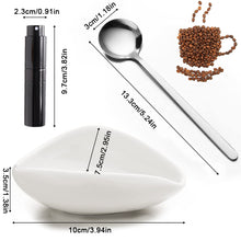 Load image into Gallery viewer, Ceramic Coffee Bean Dosing Cup Spoon Light Spray Bottle Tea Leaves Barista Set Anti-Static Coffee Bean Spray Measuring Tray for Coffee Lovers
