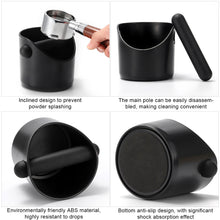 Load image into Gallery viewer, ABS Shock-Absorbent Coffee Knock Box Anti-slip Espresso Knocking Slag Coffee Grounds Organizer Coffee Powder Bucket Espresso Dump Bin
