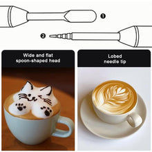 Load image into Gallery viewer, Stainless Steel Coffee Needles Coffee Pull Flower Needle Espresso Latte Decor Art Pen Wooden Needle Barista Tools Accessories
