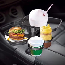 Load image into Gallery viewer, Multifunctional Car Cup Holder &amp; Foldable Tray Organizer Phone Holder with Drink &amp; Snack Tray for Coffee Adjustable Storage Holder
