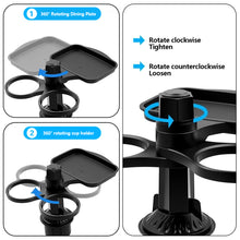 Load image into Gallery viewer, Multifunctional Car Cup Holder &amp; Foldable Tray Organizer Phone Holder with Drink &amp; Snack Tray for Coffee Adjustable Storage Holder

