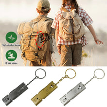 Load image into Gallery viewer, Outdoor Survival High Decibels Whistle Practical Whistle Stainless Steel Portable Camping Hiking Sports Cheer leading Whistle
