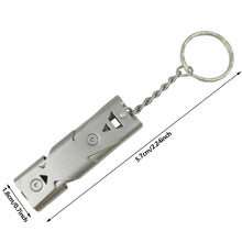Load image into Gallery viewer, Outdoor Survival High Decibels Whistle Practical Whistle Stainless Steel Portable Camping Hiking Sports Cheer leading Whistle
