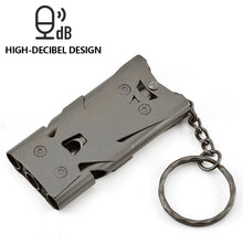 Load image into Gallery viewer, 180DB Outdoor Survival High Decibels Whistle Practical Whistle Stainless Steel Portable Camping Hiking Sports Cheer leading Whistle

