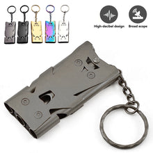 Load image into Gallery viewer, 180DB Outdoor Survival High Decibels Whistle Practical Whistle Stainless Steel Portable Camping Hiking Sports Cheer leading Whistle
