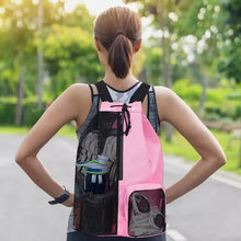 Load image into Gallery viewer, Mesh Swimming Bag Drawstring Backpack with Pocket Beach Backpack for Gym Exercise Equipment Storage Bag
