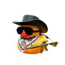 Load image into Gallery viewer, Car Interior Center Console Little Black Duck Decoration Ornaments Cool Western Duck with Scarf and Sunglasses Car Ornaments
