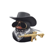 Load image into Gallery viewer, Car Interior Center Console Little Black Duck Decoration Ornaments Cool Western Duck with Scarf and Sunglasses Car Ornaments
