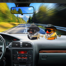 Load image into Gallery viewer, Car Interior Center Console Little Black Duck Decoration Ornaments Cool Western Duck with Scarf and Sunglasses Car Ornaments

