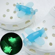 Load image into Gallery viewer, 2Pcs Luminous Shoes Charms for Crocs Shoe Decoration Girl Boy Ornaments Cute Airplane Slippers Accessories Gift
