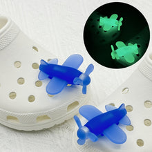 Load image into Gallery viewer, 2Pcs Luminous Shoes Charms for Crocs Shoe Decoration Girl Boy Ornaments Cute Airplane Slippers Accessories Gift
