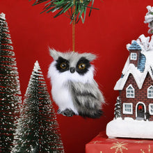 Load image into Gallery viewer, Simulation Owl Exquisite Pendant with Santa Hat Cute Furry Home Christmas Tree Decoration Adornment Simulation Plush Toys Kids Gift
