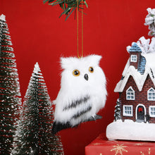 Load image into Gallery viewer, Simulation Owl Exquisite Pendant with Santa Hat Cute Furry Home Christmas Tree Decoration Adornment Simulation Plush Toys Kids Gift
