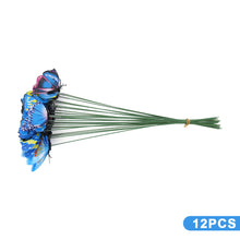 Load image into Gallery viewer, 12Pcs Simulated Butterfly Stakes Garden Waterproof Butterfly Ornaments for Indoor Outdoor Yard Patio Plant Pot Flower Bed Christmas Decoration
