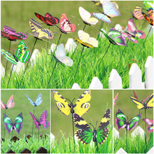 Load image into Gallery viewer, 12Pcs Simulated Butterfly Stakes Garden Waterproof Butterfly Ornaments for Indoor Outdoor Yard Patio Plant Pot Flower Bed Christmas Decoration
