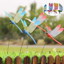 Load image into Gallery viewer, 12Pcs Simulated Dragonfly Stakes Garden Waterproof Dragonfly Ornaments for Indoor Outdoor Yard Patio Plant Pot Flower Bed Christmas Decoration
