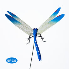Load image into Gallery viewer, 12Pcs Simulated Dragonfly Stakes Garden Waterproof Dragonfly Ornaments for Indoor Outdoor Yard Patio Plant Pot Flower Bed Christmas Decoration
