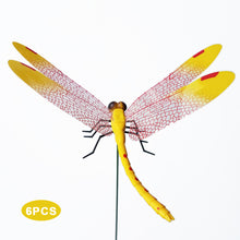 Load image into Gallery viewer, 12Pcs Simulated Dragonfly Stakes Garden Waterproof Dragonfly Ornaments for Indoor Outdoor Yard Patio Plant Pot Flower Bed Christmas Decoration
