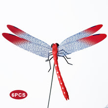 Load image into Gallery viewer, 12Pcs Simulated Dragonfly Stakes Garden Waterproof Dragonfly Ornaments for Indoor Outdoor Yard Patio Plant Pot Flower Bed Christmas Decoration
