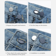 Load image into Gallery viewer, 6/12Pcs Adjustable Pants Button No-Sew Waist Expanding Buckle Retractable Button In Khaki/Blue/Black
