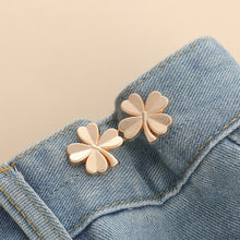 Load image into Gallery viewer, Four Leaf Clover Shaped Waist Buckle Adjustable Snap Button Retractable Jean Pant Pin No Sewing Waist Tightener Decorative Buttons
