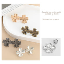 Load image into Gallery viewer, Four Leaf Clover Shaped Waist Buckle Adjustable Snap Button Retractable Jean Pant Pin No Sewing Waist Tightener Decorative Buttons
