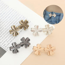 Load image into Gallery viewer, Four Leaf Clover Shaped Waist Buckle Adjustable Snap Button Retractable Jean Pant Pin No Sewing Waist Tightener Decorative Buttons
