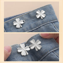 Load image into Gallery viewer, Four Leaf Clover Shaped Waist Buckle Adjustable Snap Button Retractable Jean Pant Pin No Sewing Waist Tightener Decorative Buttons
