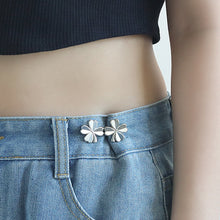 Load image into Gallery viewer, Four Leaf Clover Shaped Waist Buckle Adjustable Snap Button Retractable Jean Pant Pin No Sewing Waist Tightener Decorative Buttons
