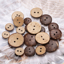 Load image into Gallery viewer, 50Pcs Natural Coconut Shell Button Round 2-Holes Handmade Buttons Clothing Decoration DIY Sewing Accessories
