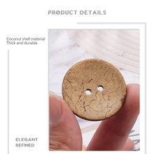 Load image into Gallery viewer, 50Pcs Natural Coconut Shell Button Round 2-Holes Handmade Buttons Clothing Decoration DIY Sewing Accessories
