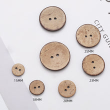 Load image into Gallery viewer, 50Pcs Natural Coconut Shell Button Round 2-Holes Handmade Buttons Clothing Decoration DIY Sewing Accessories
