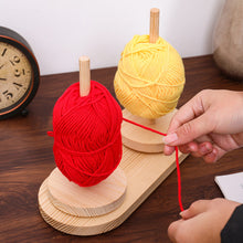 Load image into Gallery viewer, Wood Yarn Stand Yarn Spool Weaving Tools Rotating Bracket Stand Table Rotary Yarn Storage Wooden Winder
