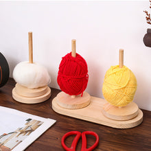 Load image into Gallery viewer, Wood Yarn Stand Yarn Spool Weaving Tools Rotating Bracket Stand Table Rotary Yarn Storage Wooden Winder
