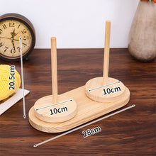 Load image into Gallery viewer, Wood Yarn Stand Yarn Spool Weaving Tools Rotating Bracket Stand Table Rotary Yarn Storage Wooden Winder

