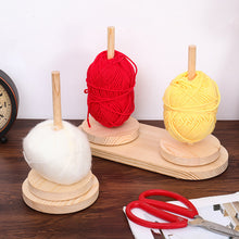 Load image into Gallery viewer, Wood Yarn Stand Yarn Spool Weaving Tools Rotating Bracket Stand Table Rotary Yarn Storage Wooden Winder
