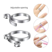 Load image into Gallery viewer, 2Pcs Adjustable Knitting Crochet Loop Ring Thread Wrapped Ring Knitted Yarn Ring Sewing Tools Accessories
