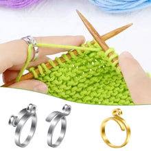 Load image into Gallery viewer, 2Pcs Adjustable Knitting Crochet Loop Ring Thread Wrapped Ring Knitted Yarn Ring Sewing Tools Accessories
