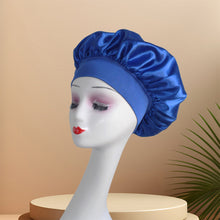 Load image into Gallery viewer, Wide-brimmed Satin Bonnet Nightcap Multipurpose Hair Bonnet Elastic Band Shower Cap For Hair Care

