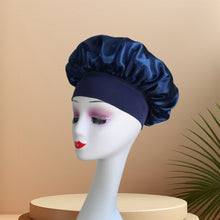 Load image into Gallery viewer, Wide-brimmed Satin Bonnet Nightcap Multipurpose Hair Bonnet Elastic Band Shower Cap For Hair Care
