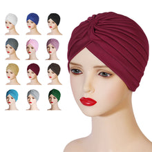 Load image into Gallery viewer, Stretchy Knot Twist Women Headscarf Bonnet multipurpose Shower Cap Yoga Cap For Hair Care
