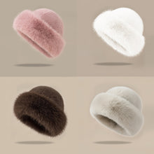 Load image into Gallery viewer, Fluffy Fur Bucket Hat Warm Winter Hat Thicken Fisherman Hat Panama Cap Chrismas Gifts
