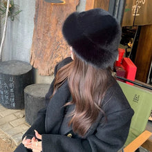 Load image into Gallery viewer, Fluffy Fur Bucket Hat Warm Winter Hat Thicken Fisherman Hat Panama Cap Chrismas Gifts
