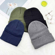 Load image into Gallery viewer, Autumn Winter Retro Solid Color Knitted Hat Bob Hat Soft Warm Knitted Cap Men Women Winter Wind Protection Warm Hat
