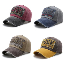 Load image into Gallery viewer, Korean Version Pure Cotton Embroidered Retro Color Blocking Baseball Cap Fashion Shabby Denim Hat Men Women
