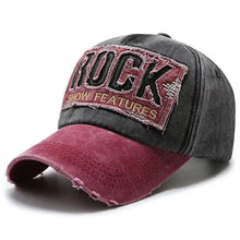 Load image into Gallery viewer, Korean Version Pure Cotton Embroidered Retro Color Blocking Baseball Cap Fashion Shabby Denim Hat Men Women
