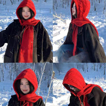 Load image into Gallery viewer, Fashionable Balaclava Solid Color Knitted Hats Scarves Winter Warm Knitted Cap Neck Protection Accessories
